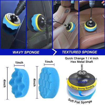 21 PCS 自動車清掃ツール キット ブラシ用スポンジパッド 車輪用ダッシュボード インテリア