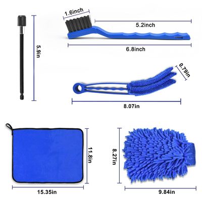 21 PCS 自動車清掃ツール キット ブラシ用スポンジパッド 車輪用ダッシュボード インテリア