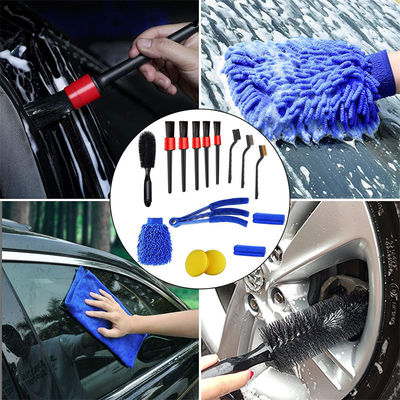 工場価格 15 PCS ソフトヘア カーブラシ 詳細な清掃 自動ツール セット クリーン 換気口 ダッシュ トリムホイール