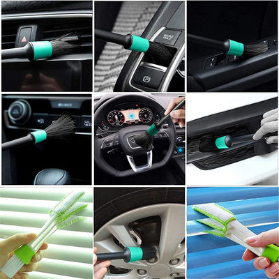グリーン 11Pcs ブリストル カー 換気口 クリーン ブラシ 掃除機 エアコン用