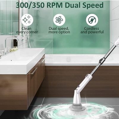 バッテリー駆動電気スピンスクルーバー 掃除ブラシ 2500mAh